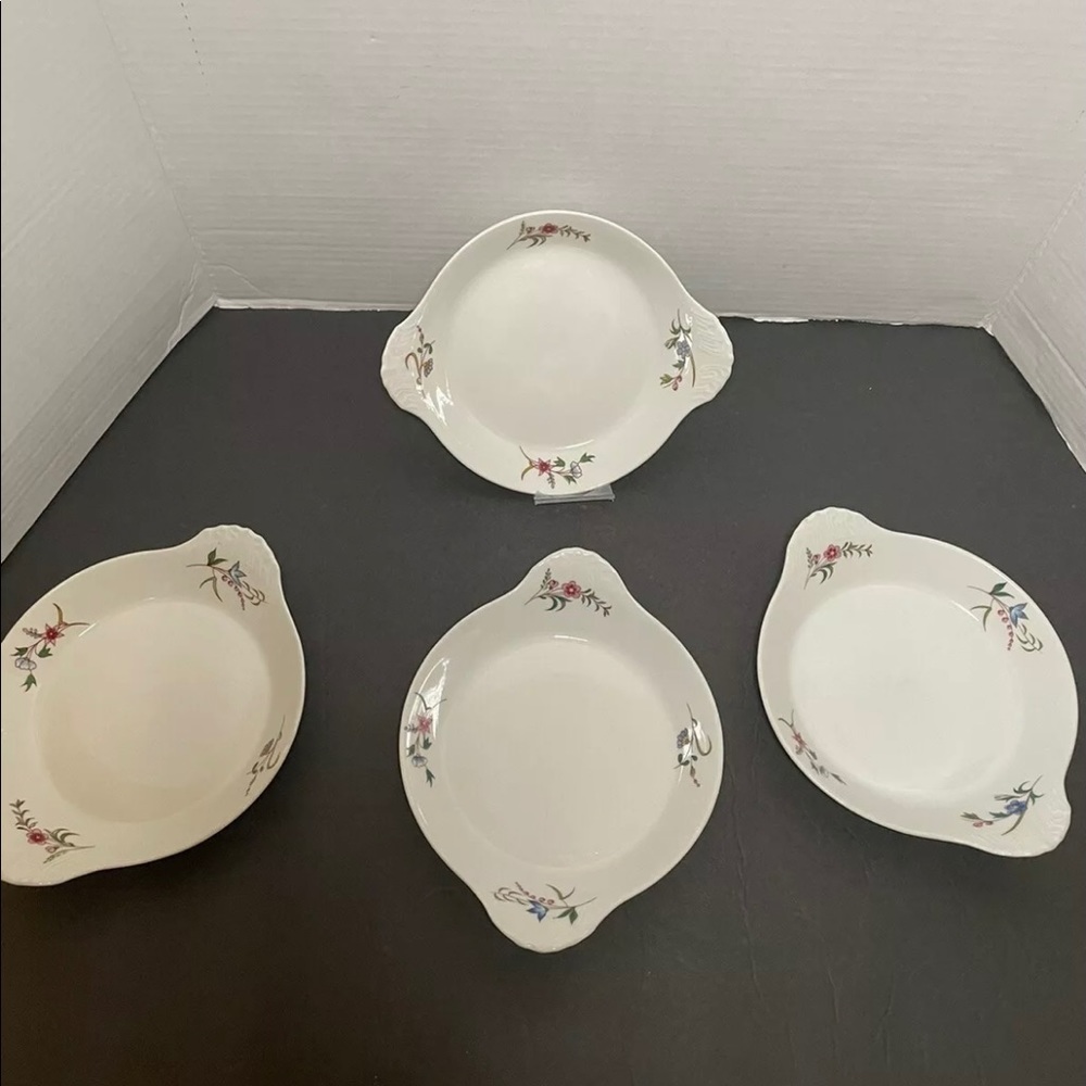 BIA Cordon Bleu Au Gratin Dishes Handled Floral Design Set of 4